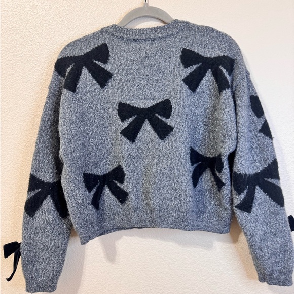 I.N. San Francisco Charcoal Sweater with Black Bow Details - Picture 7 of 10